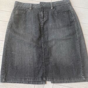 Calvin Klein black‎ washed denim mini skirt. Size 8